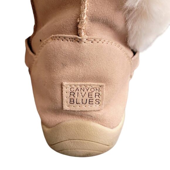 Canyon River Blues Neutral Tan Seude Rhinestone Studs Soft Comfy Winter Booties - Picture 7 of 15